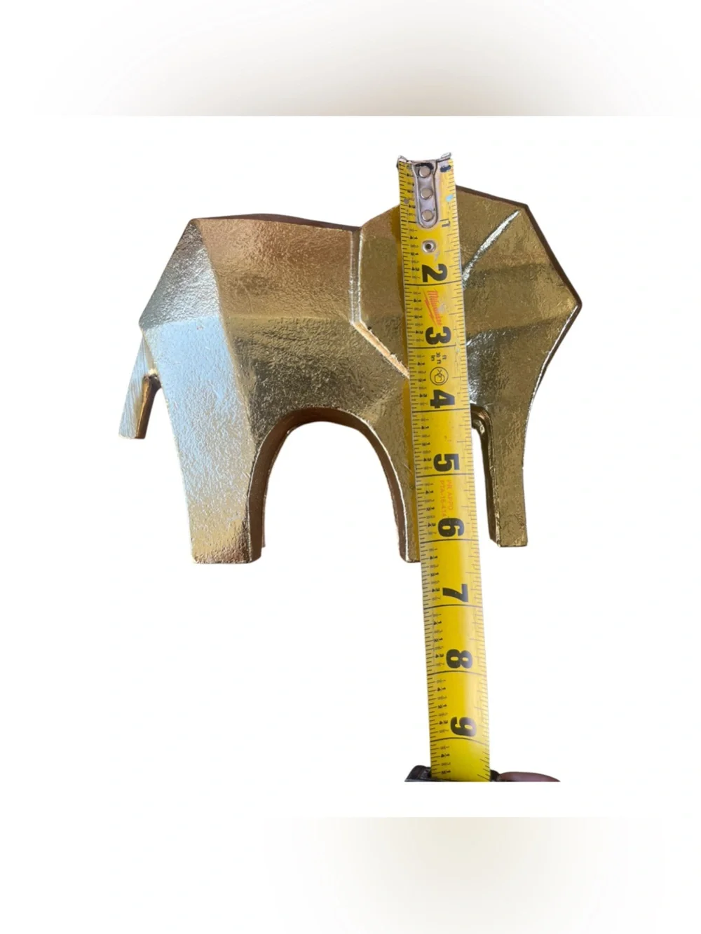Project 62 Gold Metal Geometric Elephant Statues - Set of 2